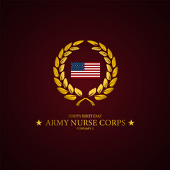 Army Nurse Corps Birthday February 2 Background Vector Illustration