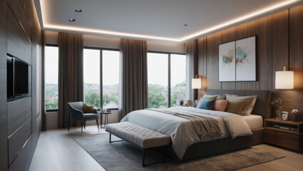 Fototapeta na wymiar modern bedroom interior design. interion design inspiration
