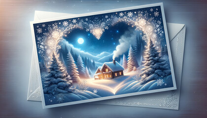 Romantic Winter Wonderland Postcard