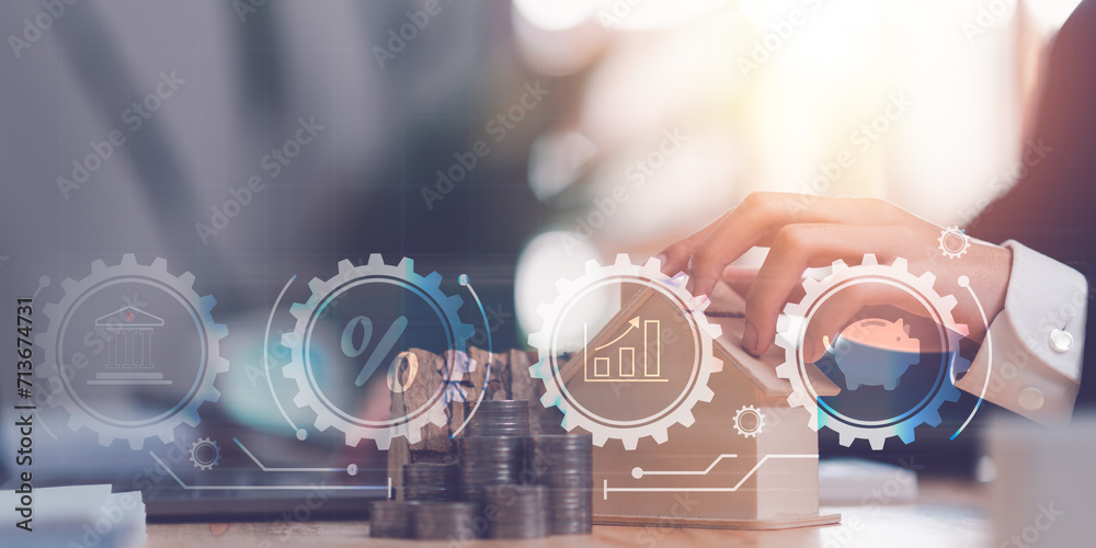 Poster concept of finance and investment ,profit growth management ,financial graphical and statistical ana