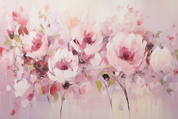 pink and white flowers, generative ai