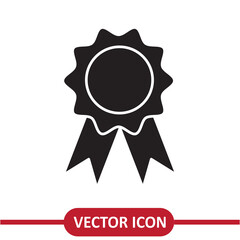 Award icon vector flat black illustration on white background..eps