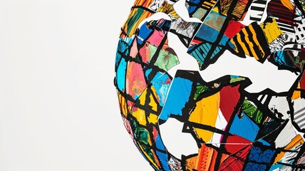 Global Sustainability: Abstract Patterns on B&W Globe

