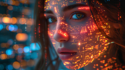 AI-Crafted Beauty: Woman's Face