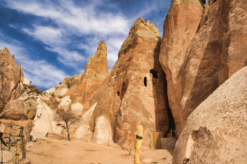 Unique rock and stone formations in the Red valley near  near Goreme,a UNESCO world heritage site...