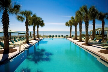 Fototapeta premium pool in the tropical resort