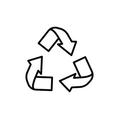 Recycling outline icons, minimalist vector illustration ,simple transparent graphic element .Isolated on white background