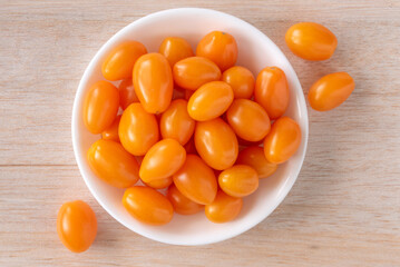 Orange Grape Tomatoes in a Bowl