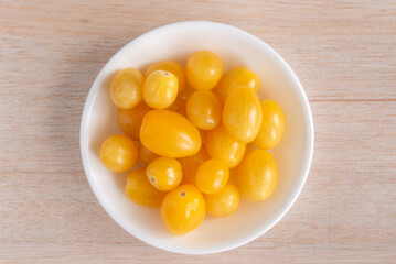 Yellow Grape Tomatoes in a Bowl