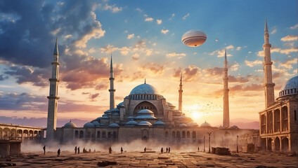 Model of Beautiful mosque - obrazy, fototapety, plakaty