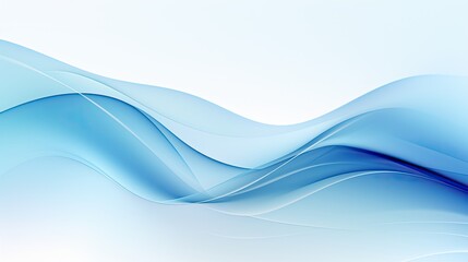 Obraz premium Clean abstract graphic blue waves transparant background, Generative AI