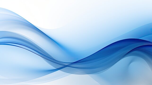 Clean abstract graphic blue waves transparant background, Generative AI