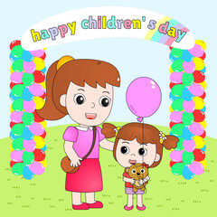 happy children's day Vector illustration
