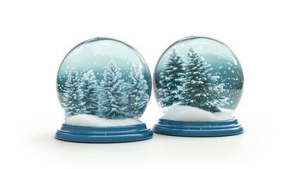 Fototapeta na wymiar A collection of couple snow globes isolated on white background...