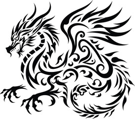 dragon tribal tattoo design
