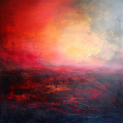 Ethereal Dance, A Vibrant Masterpiece Unveiling a Mesmerizing Red and Yellow Sky