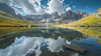 Lake, Mountains, Clouds – Serene Beauty in