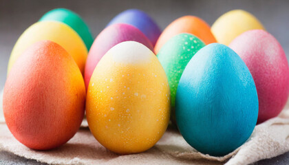 Fototapeta na wymiar easter eggs in a basket,easter, egg, eggs, holiday, color, colorful, colored, food, 
