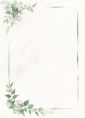 classy watercolor floral wedding invitation - frame border background