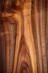 Vertical walnut wood texture. Long walnut planks texture background.