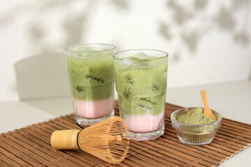Iced Sakura Green Tea Milk