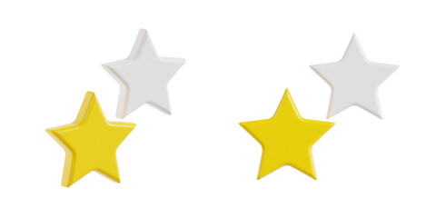 3d stars. 3d render icon pack. high quality render