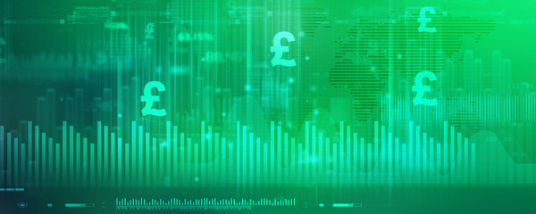 2d rendering Stock market online business concept. Graph with euro sign