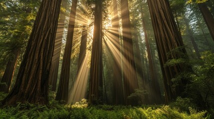 Sunlight Filtering Through the Trees in a