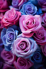 beautiful purple and pink flower close of valentine day them