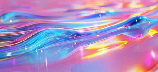 An Abstract Background with Rippling and Shiny Rainbow Colors