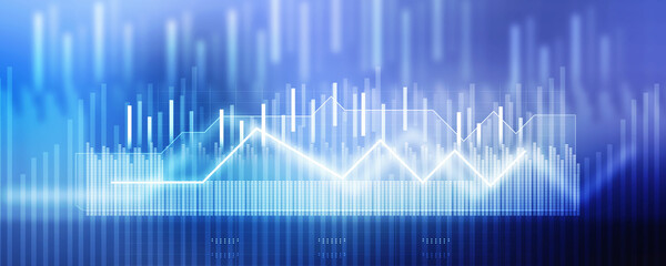 2d rendering Stock market online business concept. business Graph 