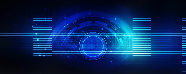 2d illustration Abstract futuristic electronic circuit technology background