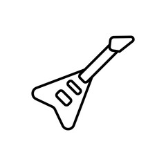 Electric guitar outline icons, minimalist vector illustration ,simple transparent graphic element .Isolated on white background