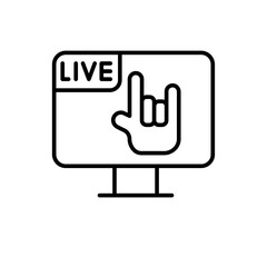 Live concert outline icons, minimalist vector illustration ,simple transparent graphic element .Isolated on white background