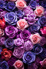 purple and pink rose flower close of valentine day