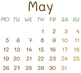 2025 Calendar - May