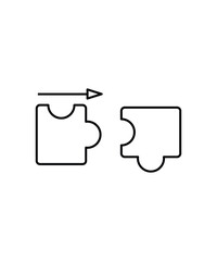 puzzle icon, vector best line icon.
