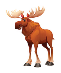 Moose cartoon illustration isolated on white background