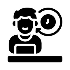 working hours glyph icon