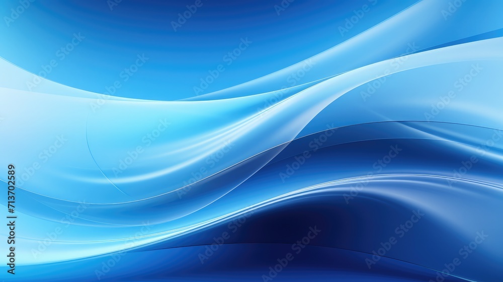Sticker abstract blue background with smooth shining lines