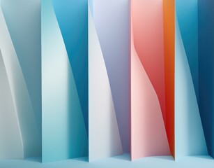 A vibrant abstract background with a harmonious transition of bold colors against a light blue backdrop. Generative AI.