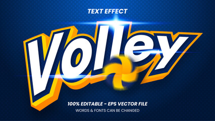 Editable Volley Ball Text Effect Template - obrazy, fototapety, plakaty