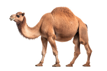 Arabian camel isolated on white, transparent background