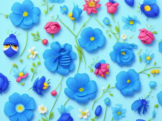 A very beautiful photo of flower pattern design Generative AI