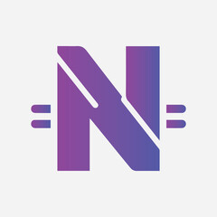 N letter Logo gradient colorful design illustration logo template design, flat design letter n logo template