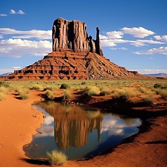 Monument Valley Navajo Tribal Park: Arizona and Utah The red desert sands of Monument Valley,