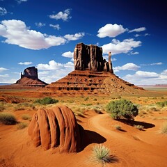 Monument Valley Navajo Tribal Park: Arizona and Utah The red desert sands of Monument Valley,