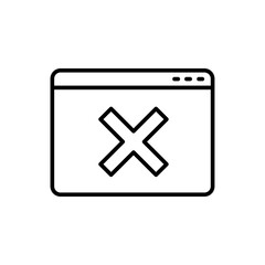 Obraz premium Blocked site outline icons, minimalist vector illustration ,simple transparent graphic element .Isolated on white background