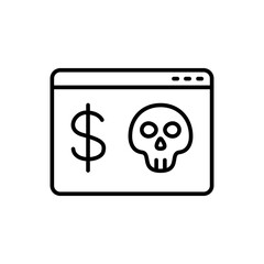Scam site outline icons, minimalist vector illustration ,simple transparent graphic element .Isolated on white background