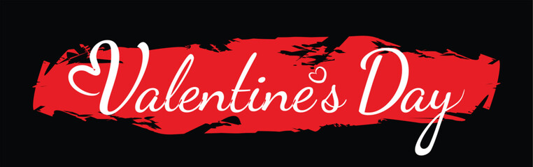Happy Valentine's day poster or template. lettering on red background. Vector illustration